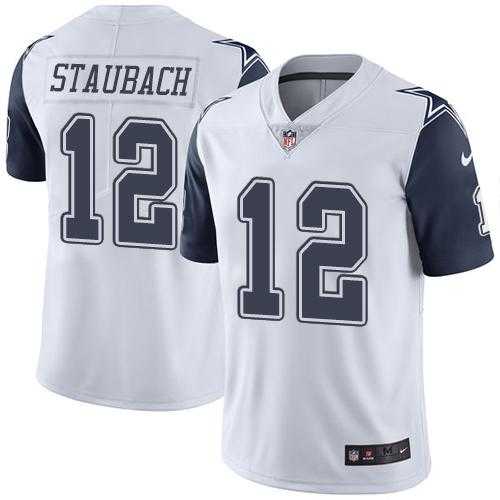 Nike Men & Women & Youth Cowboys 12 Roger Staubach White Color Rush Limited Jersey,We sell and wholesale Nike Men & Women & Youth Cowboys 12 Roger Staubach White Color Rush Limited Jersey on line form chian!